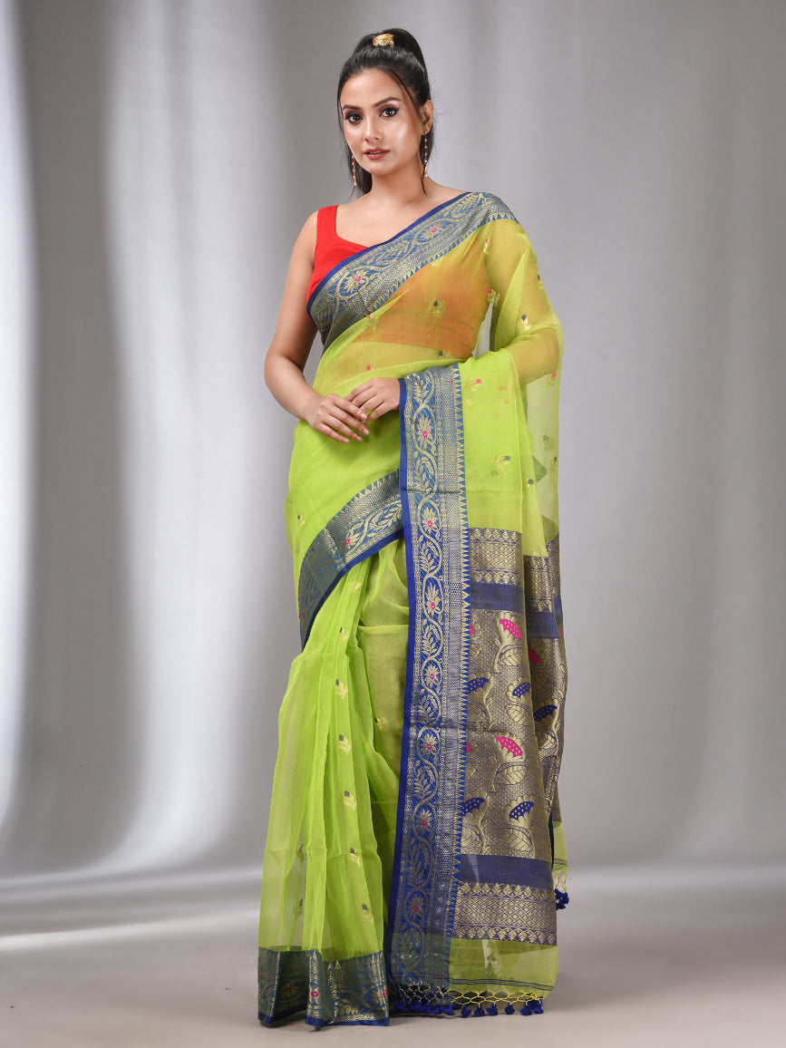 Mrunani muslin benarasi saree with benarasi pallu