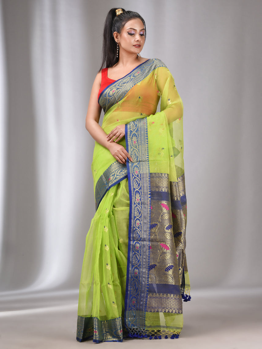 Mrunani muslin benarasi saree with benarasi pallu