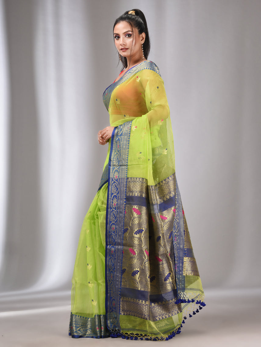 Mrunani muslin benarasi saree with benarasi pallu