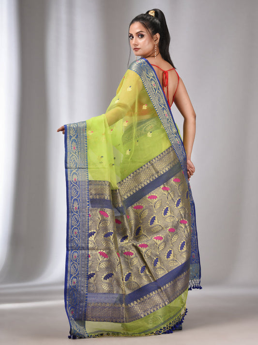 Mrunani muslin benarasi saree with benarasi pallu