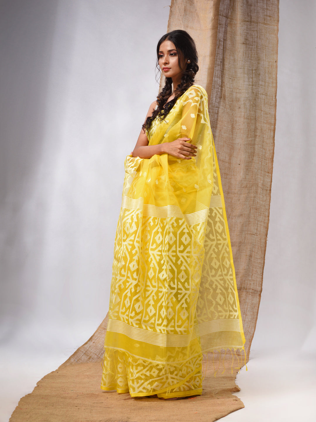 Srivalli muslin saree in yellow