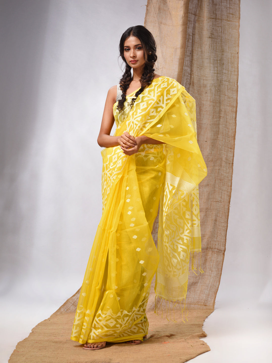 Srivalli muslin saree in yellow