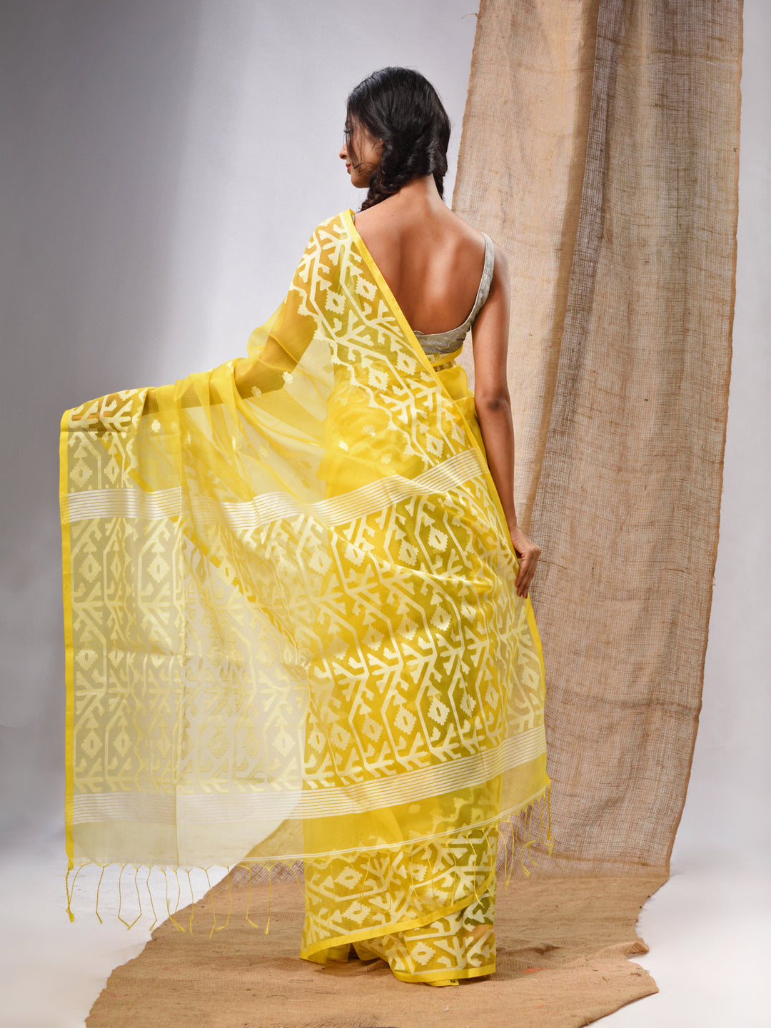 Srivalli muslin saree in yellow