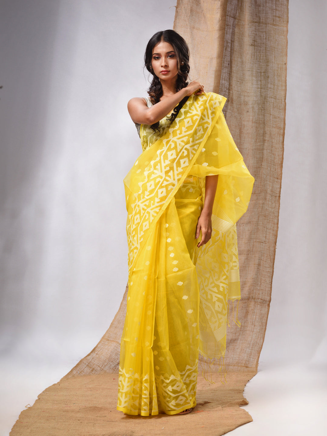 Srivalli muslin saree in yellow